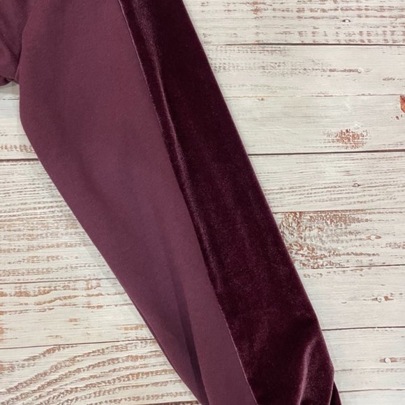 Women's PINK Velvet Cropped Hoodie Sweatshirt - Picture 5 of 6